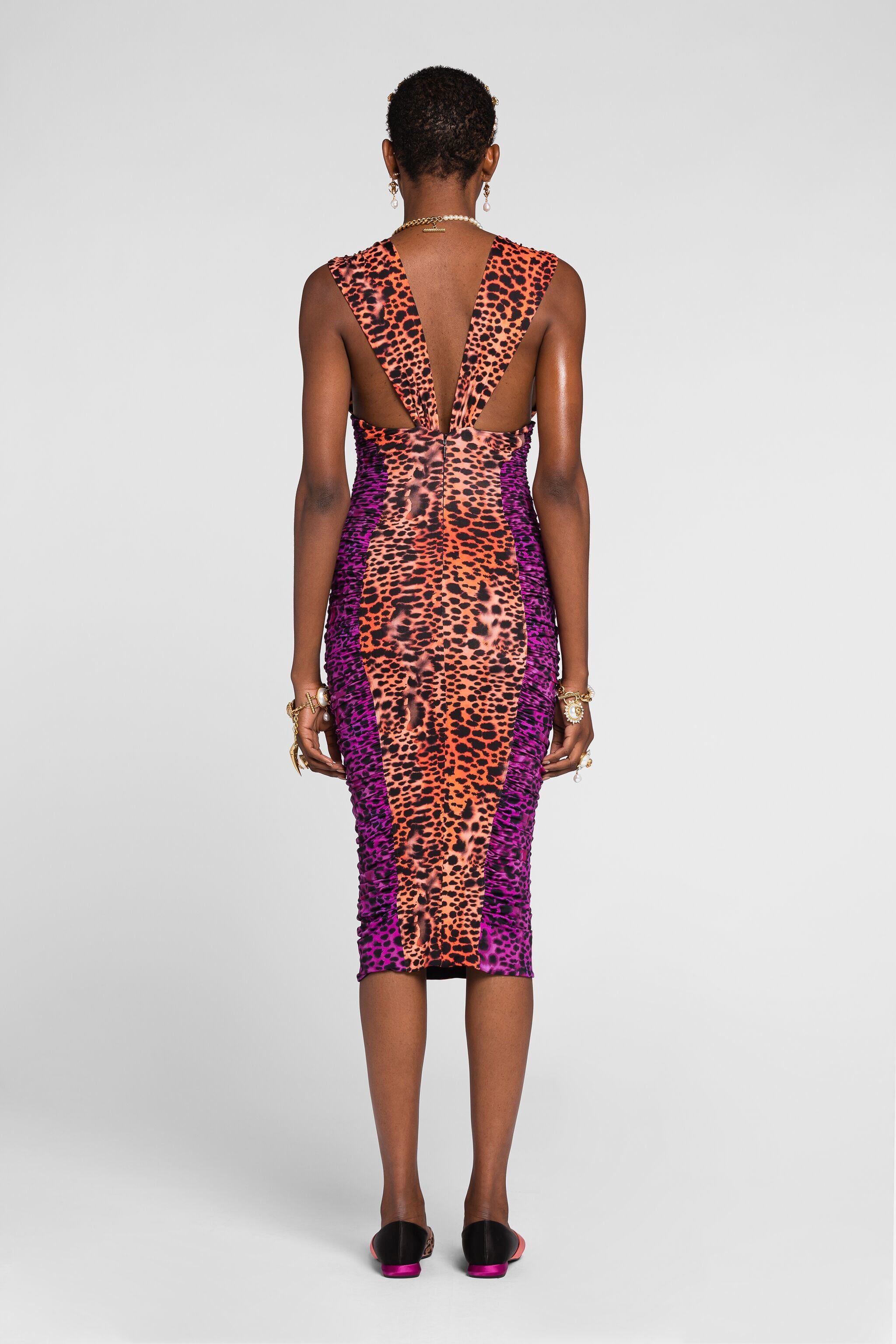 RC Murena Print Midi Dress RC Murena Print Midi Dress Orange QKT114-LNF50