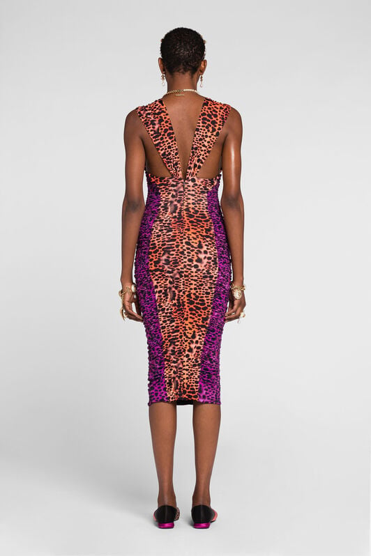 RC Murena Print Midi Dress RC Murena Print Midi Dress Orange QKT114-LNF50