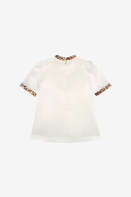 JU Printed silk T-shirt MILKY WHITE VJT111-RDJ02
