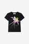 JU T-shirt à imprimé floral BLACK VJT62F-JD001