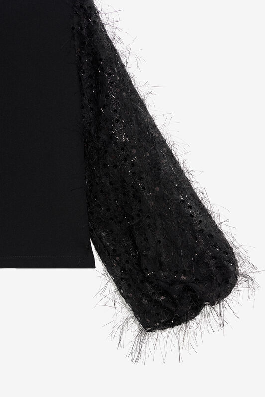 JU Blouse à manches amples et à paillettes JU Blouse à manches amples et à paillettes BLACK XJM60H-GA082
