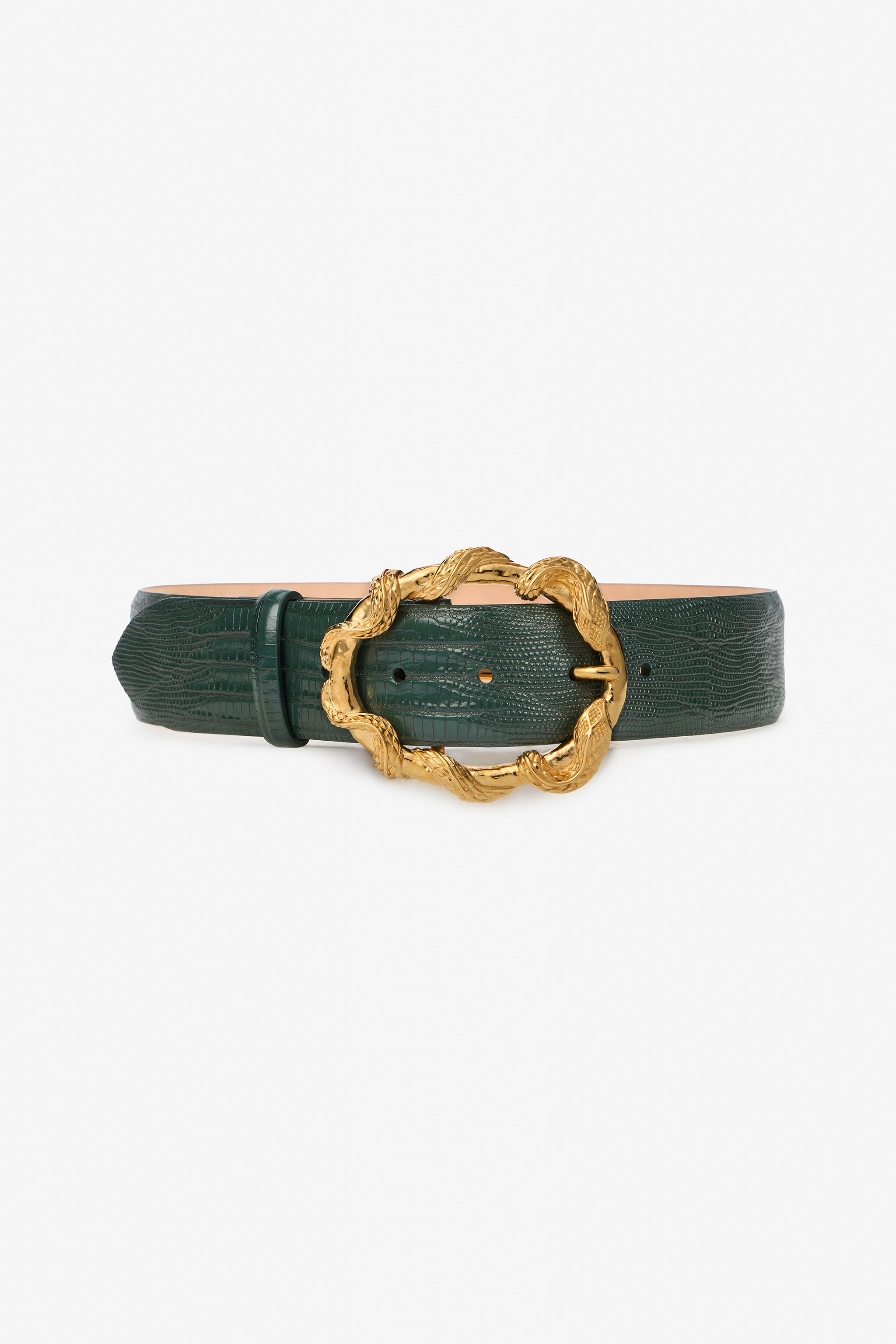 RC Green Belt With Cobra Print And Snake Buckle RC Green Belt With Cobra Print And Snake Buckle Dark green VWC001-PZ119
