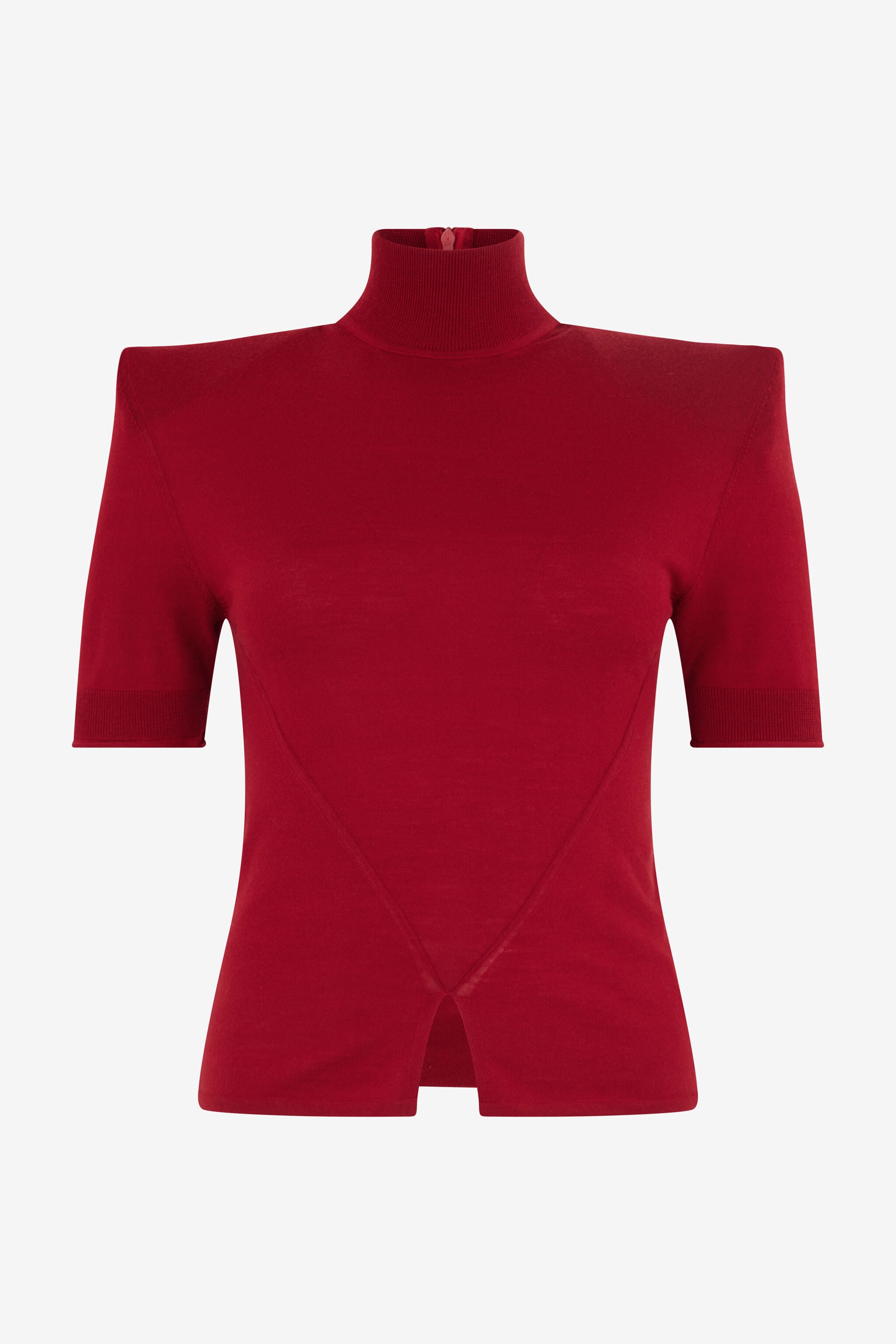 RC Pullover In Dunkelrot Mit Hohem Kragen RC Pullover In Dunkelrot Mit Hohem Kragen Rot VWM605-MQ014