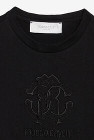 JU T-Shirt With RC Monogram And Logo Black UJT60M-JD001