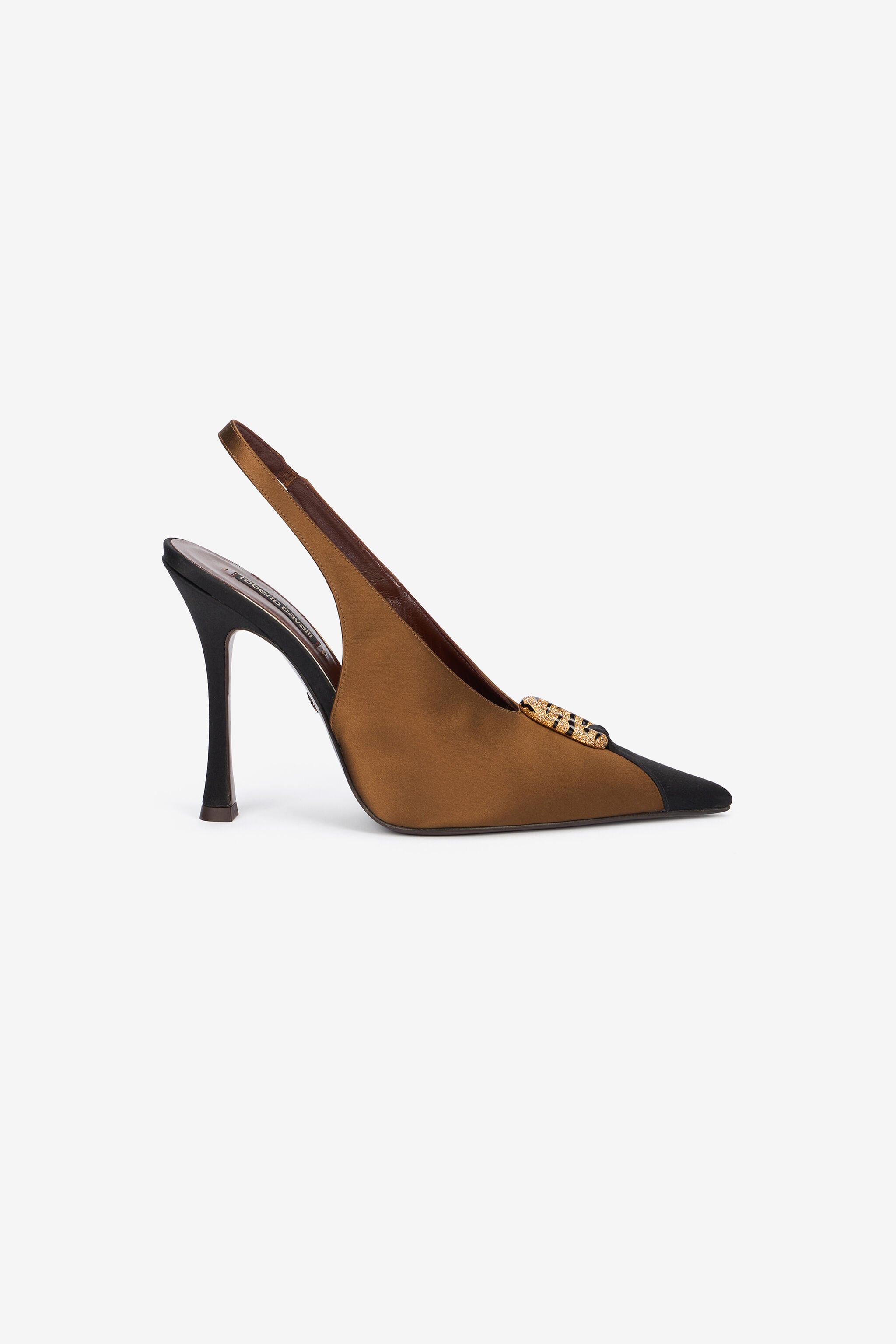 RC Brown And Black Slingbacks With Jewel Detail RC Brown And Black Slingbacks With Jewel Detail MARRONE/NERO VWS010-FL113