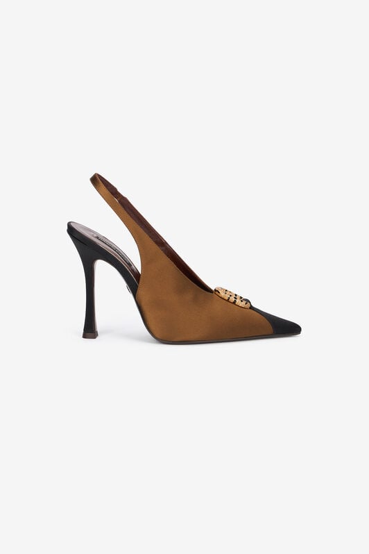 RC Brown And Black Slingbacks With Jewel Detail RC Brown And Black Slingbacks With Jewel Detail MARRONE/NERO VWS010-FL113