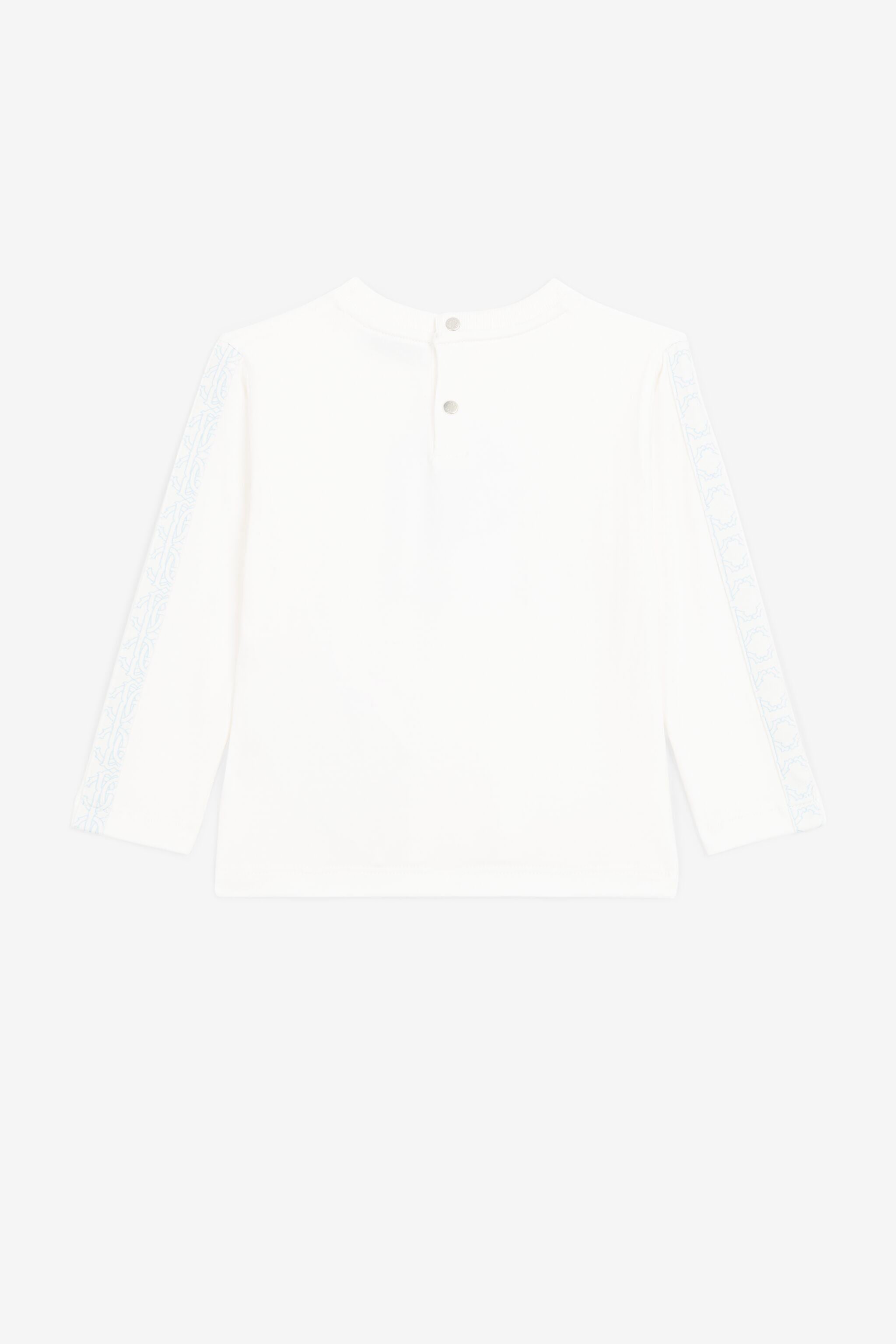 JU Long-sleeved monogram-print top JU Long-sleeved monogram-print top White PJT619-JV025