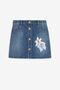JU Gonna denim con motivo floreale JU Gonna denim con motivo floreale Blu scuro QJJ300-DS015