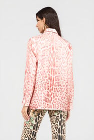 RC Camisa de Seda con Estampado Jaguar Pink PINK XQT704-OZT23