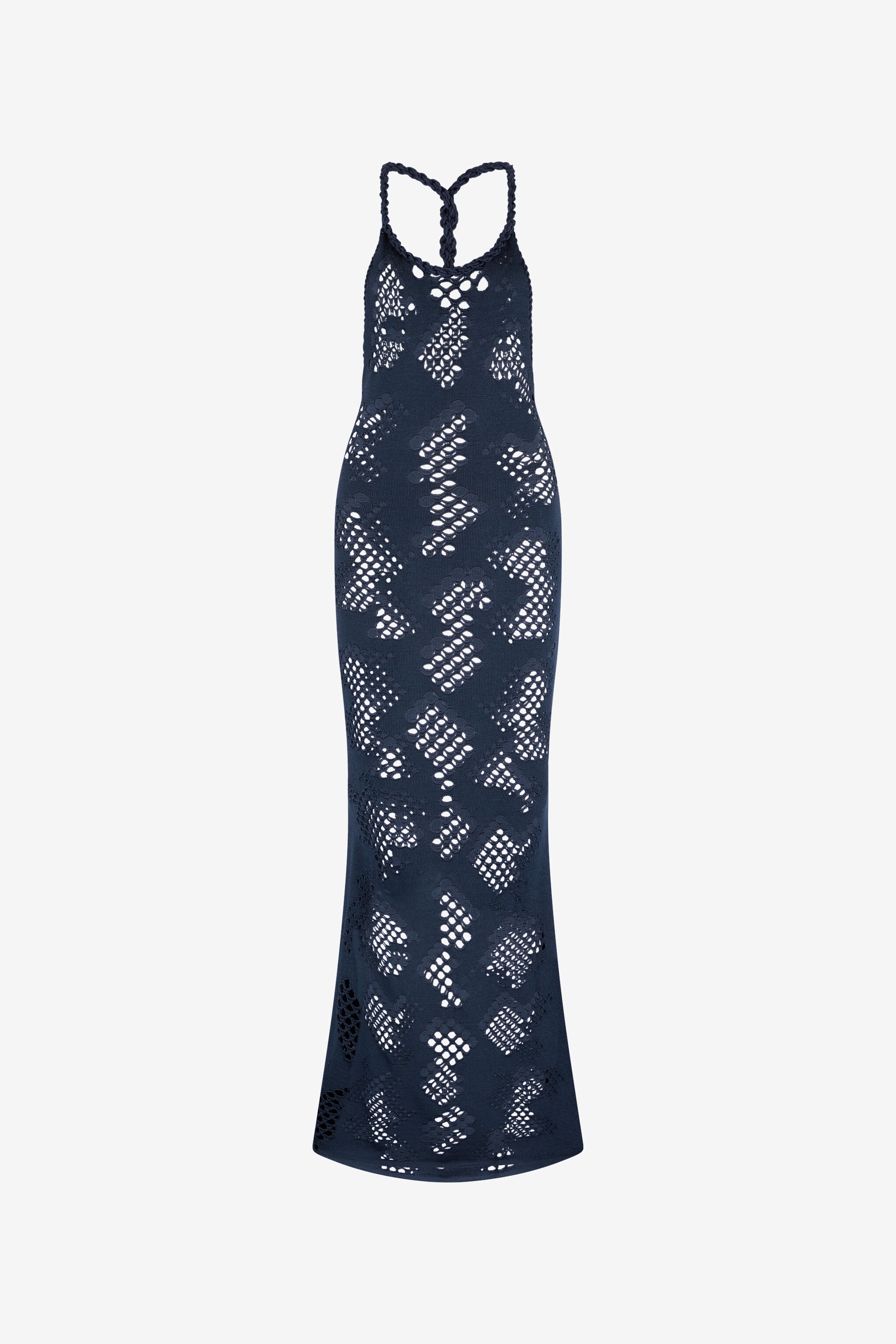 RC Gehäkeltes langes Kleid RC Gehäkeltes langes Kleid Dunkelblau UWM102-MH014