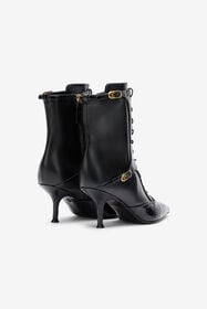 RC Crocodile-Effect Lace-Up Ankle Boots Black VKS025-PN214
