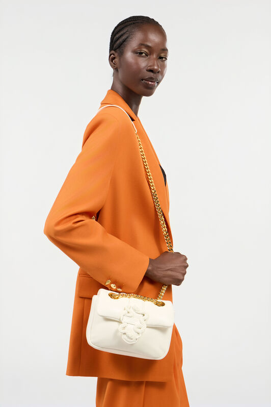 JC Shoulder Bag With Snake Buckle JC Shoulder Bag With Snake Buckle WHITE UFB058-UF427