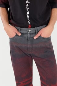 RC Jeans Con Stampa Effetto Maltinto Nero/Rosso VNJ206-4NP69