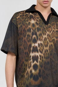 RC Jaguar Print Polo Shirt DARK GREEN/BLACK XNT64E-3HT31