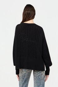 RC Black Cable-Knit Cardigan BLACK SOM60C-MG001