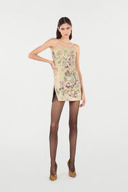 RC Minirobe À Imprimé Oriental Bird Ivoire/Rose VKT136-DJ084