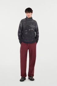 RC Pullover Aus Wolle Mit Hohem Kragen Schwarz VNM650-MQ036