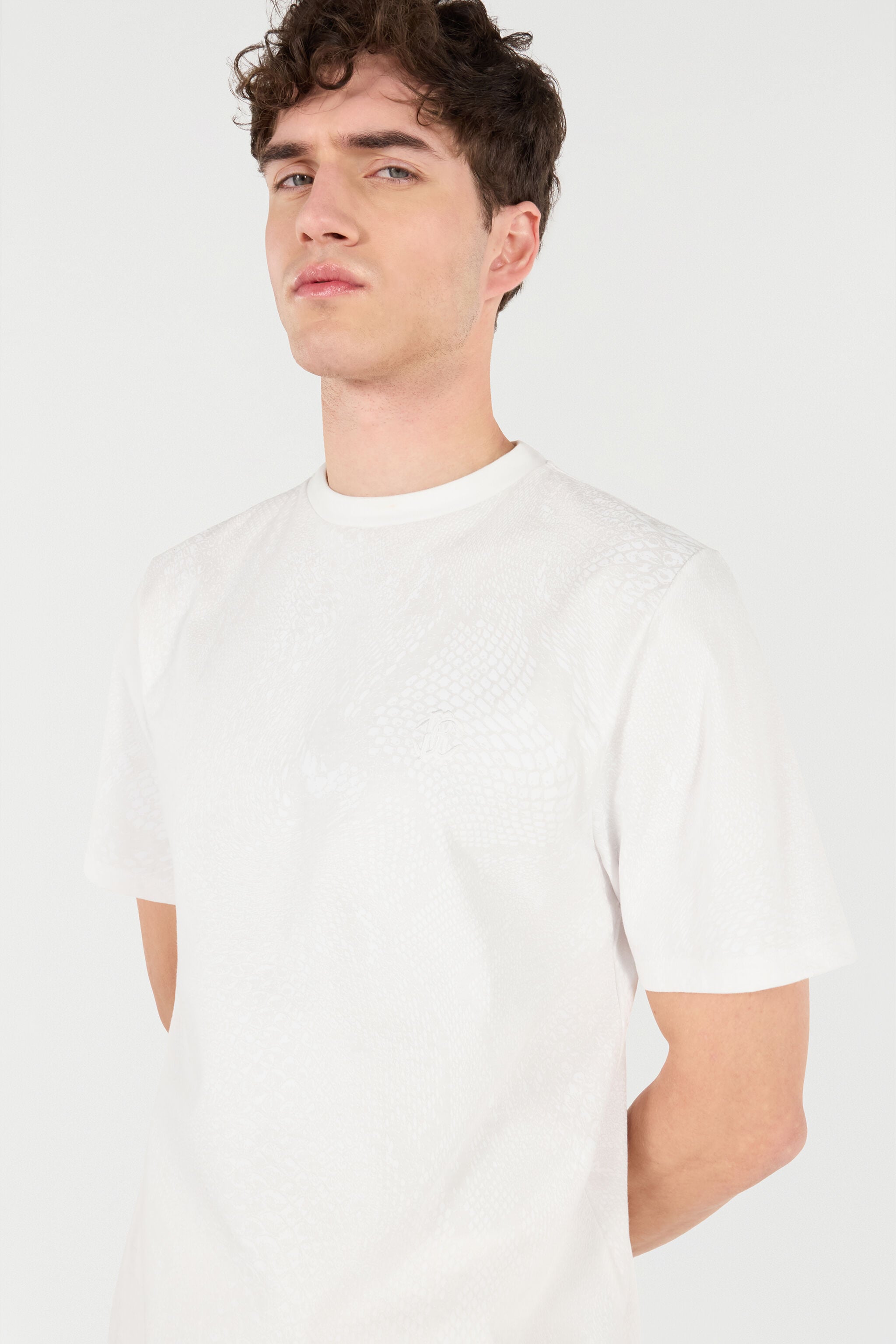 RC Camiseta Estampado Escamas De Serpiente RC Camiseta Estampado Escamas De Serpiente Blanco URT61G-3PN53