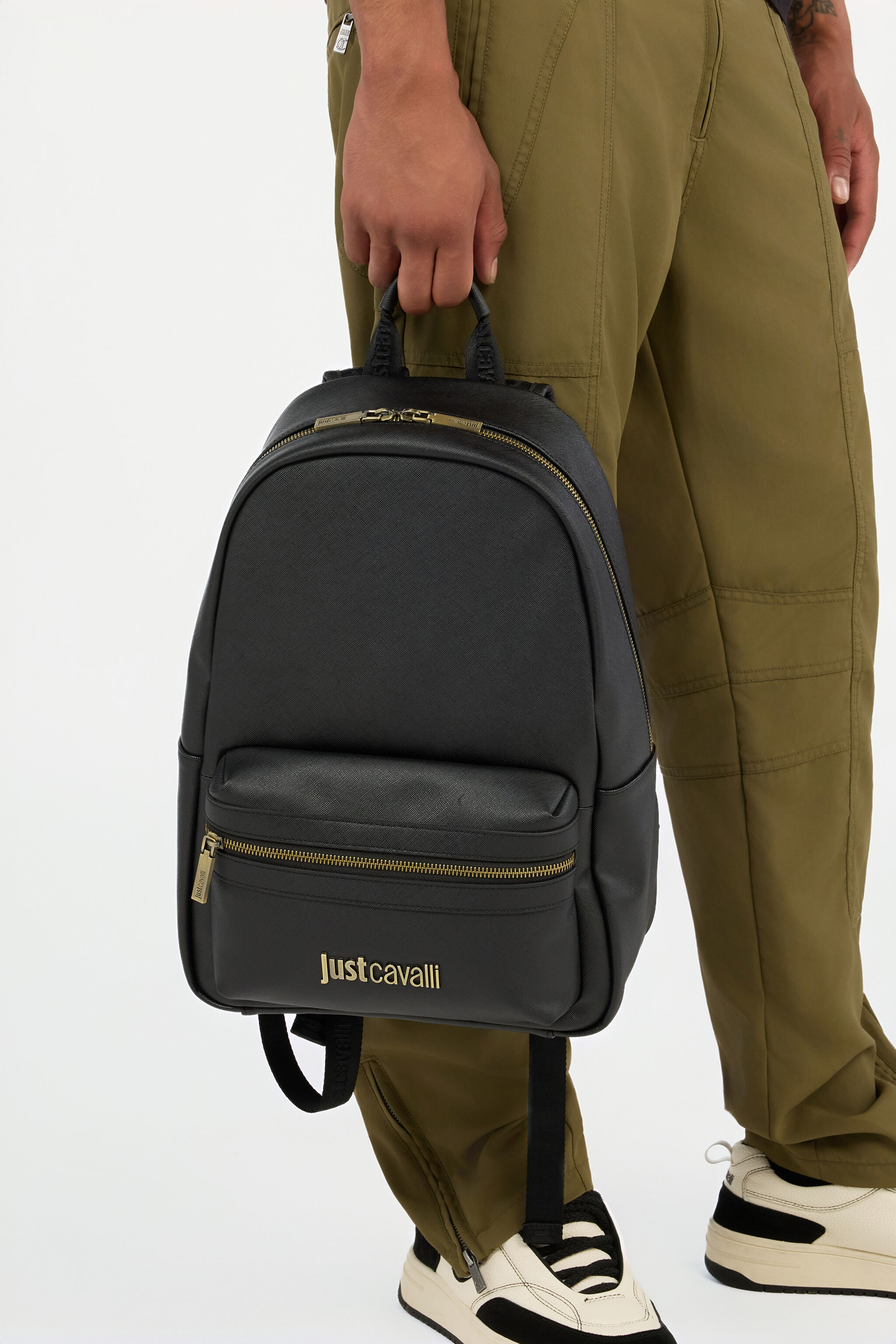 JC Black Just Cavalli Logo Backpack JC Black Just Cavalli Logo Backpack BLACK VFB015-VF547
