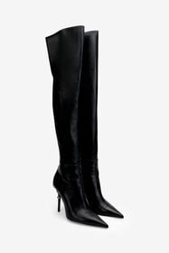 RC Serpentine Over The Knee Leather Boots BLACK XQS002-PZ319