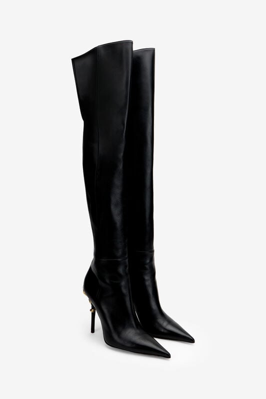 RC Serpentine Over The Knee Leather Boots RC Serpentine Over The Knee Leather Boots BLACK XQS002-PZ319