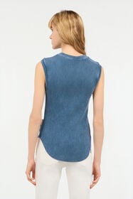 JC Débardeur Côtelé Avec Monogramme JC Bleu UFT127-UF181