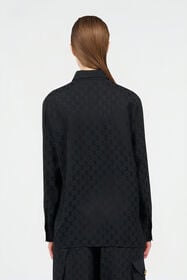 RC Silk Blend Shirt with Monogram RC Black VKT704-RK010