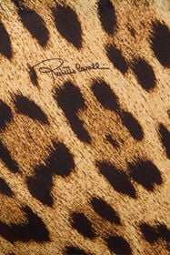 RC Long Silk Dress With Jaguar Skin Print Brown VWT103-HZQ71