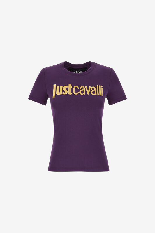 JC Just Cavalli Logo T-Shirt Purple RKT867-RK373