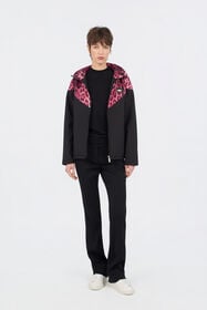 CL Blouson Bomber à Capuche en Imprimé Léopard Black/pink RXT40J-SB001