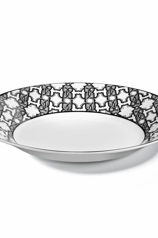 HO MONOGRAM BLACK 2 SOUP PLATES  RALA16-IA021