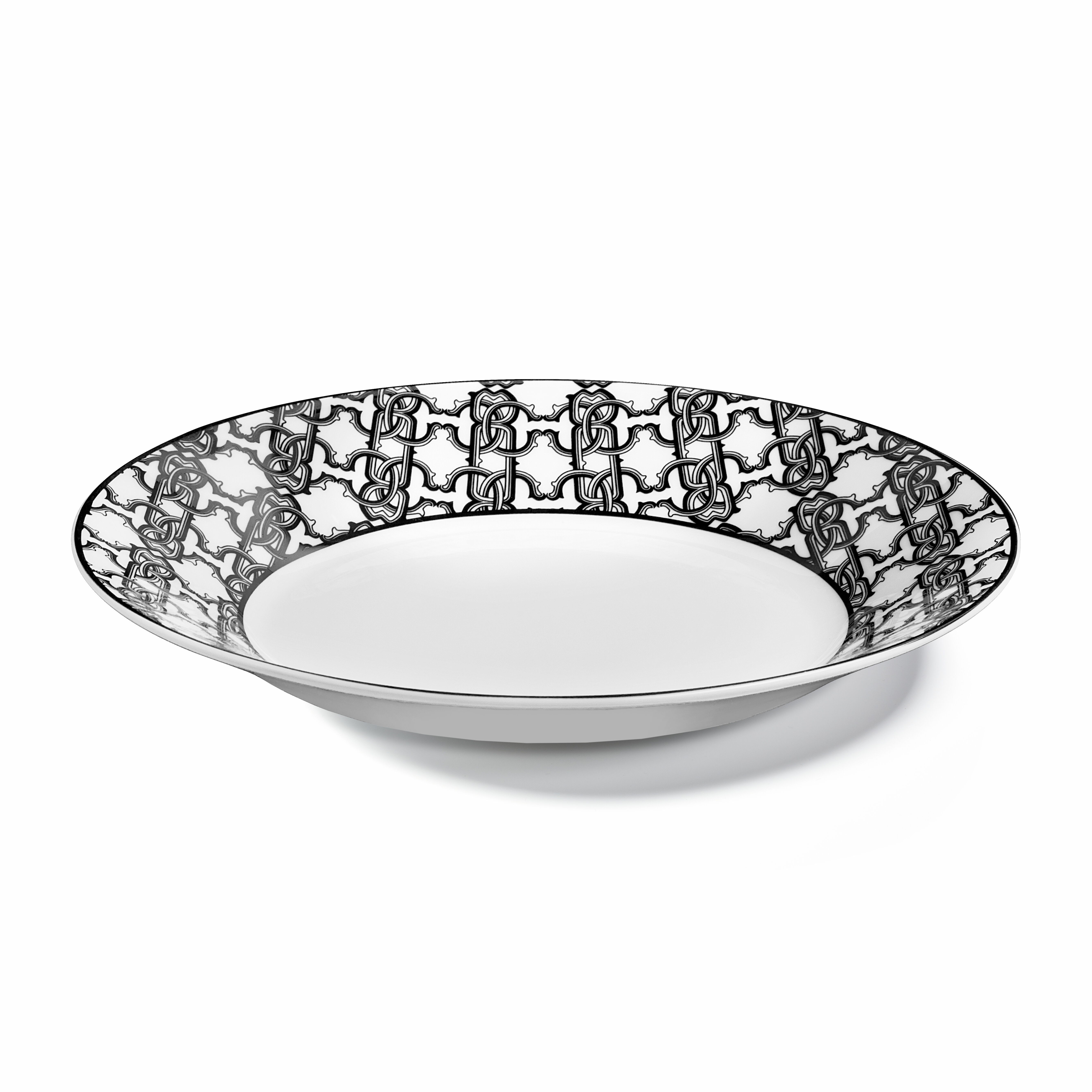 HO MONOGRAM BLACK 2 SOUP PLATES  RALA16-IA021