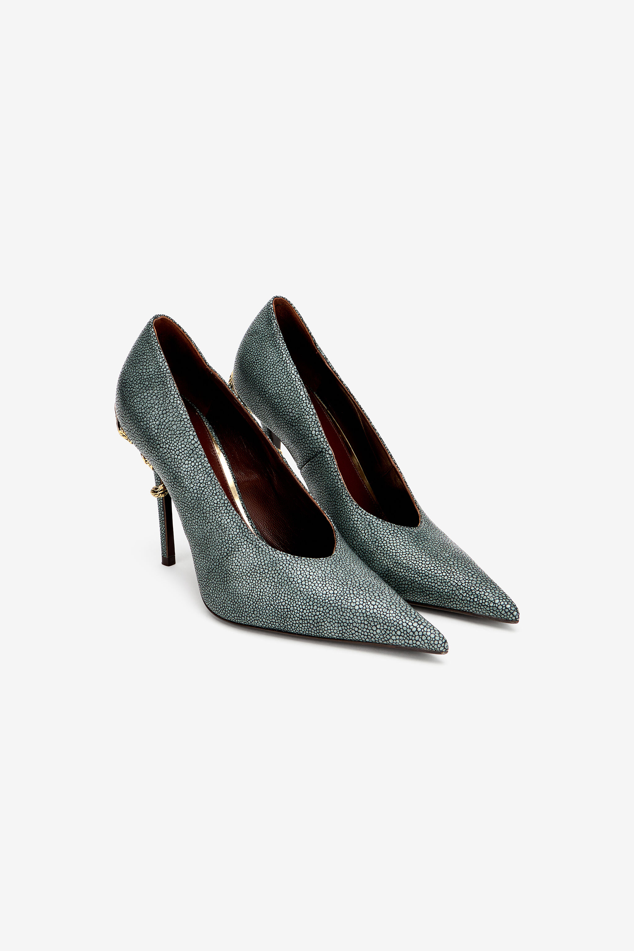 RC Pumps Serpentine in Leather OCEAN BLUE WKS009-PZI07
