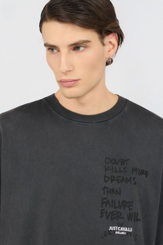 JC Grey T-Shirt With Printed Tiger JC Grey T-Shirt With Printed Tiger BLACK WFT055-WF085