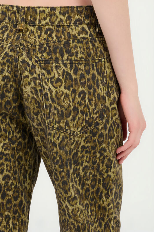JC Wide Leg Trousers Khaki Animal Print JC Wide Leg Trousers Khaki Animal Print VERDE 185 VFJ046-VF255