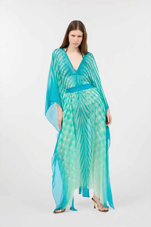 RC Long Caftan With Optical Glass Print RC Long Caftan With Optical Glass Print Light green UKW011-HNN76