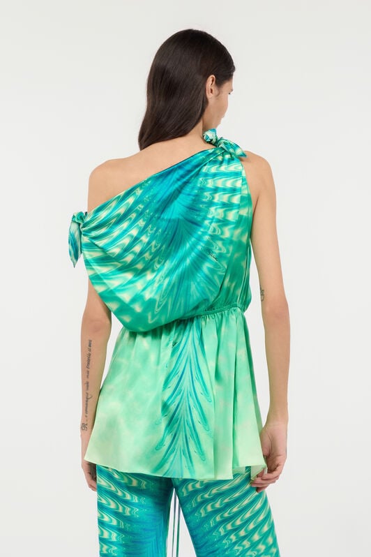 RC Silk Mini Dress With Optical Glass Print RC Silk Mini Dress With Optical Glass Print Light green UKT119-RYN47