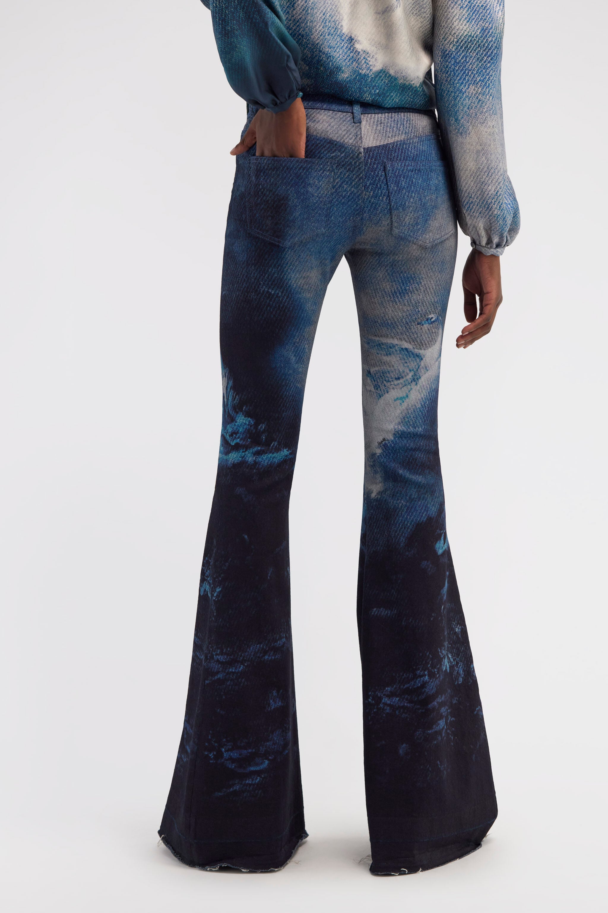 RC Flared jeans with Denim Wild Leda print RC Flared jeans with Denim Wild Leda print Dark blue RWJ207-DSI16