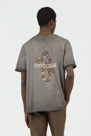 RC Grey T-Shirt with Back Snake Print BLACK SOT60B-JD005