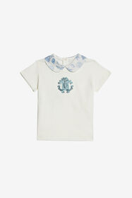 JU T-Shirt With Sequin RC Monogram MILKY WHITE UJT601-JD001