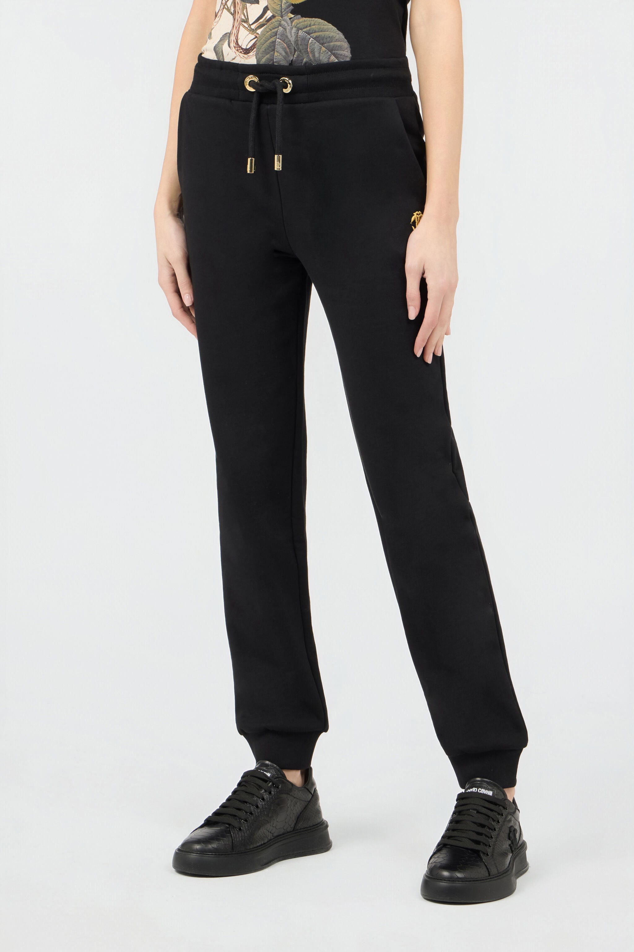 RC Joggers Neri in Cotone con Monogram RC RC Joggers Neri in Cotone con Monogram RC BLACK SOT20G-CF008