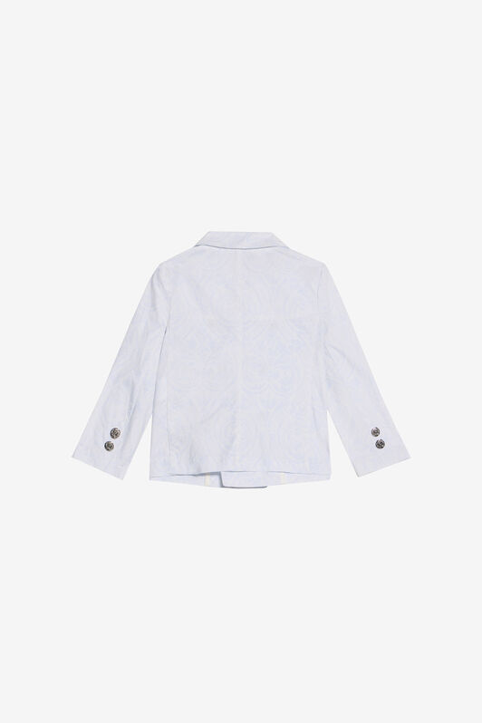 JU Light Blue Tonal Print Double-Breasted Blazer JU Light Blue Tonal Print Double-Breasted Blazer BABY BLUE VJT403-TYP28