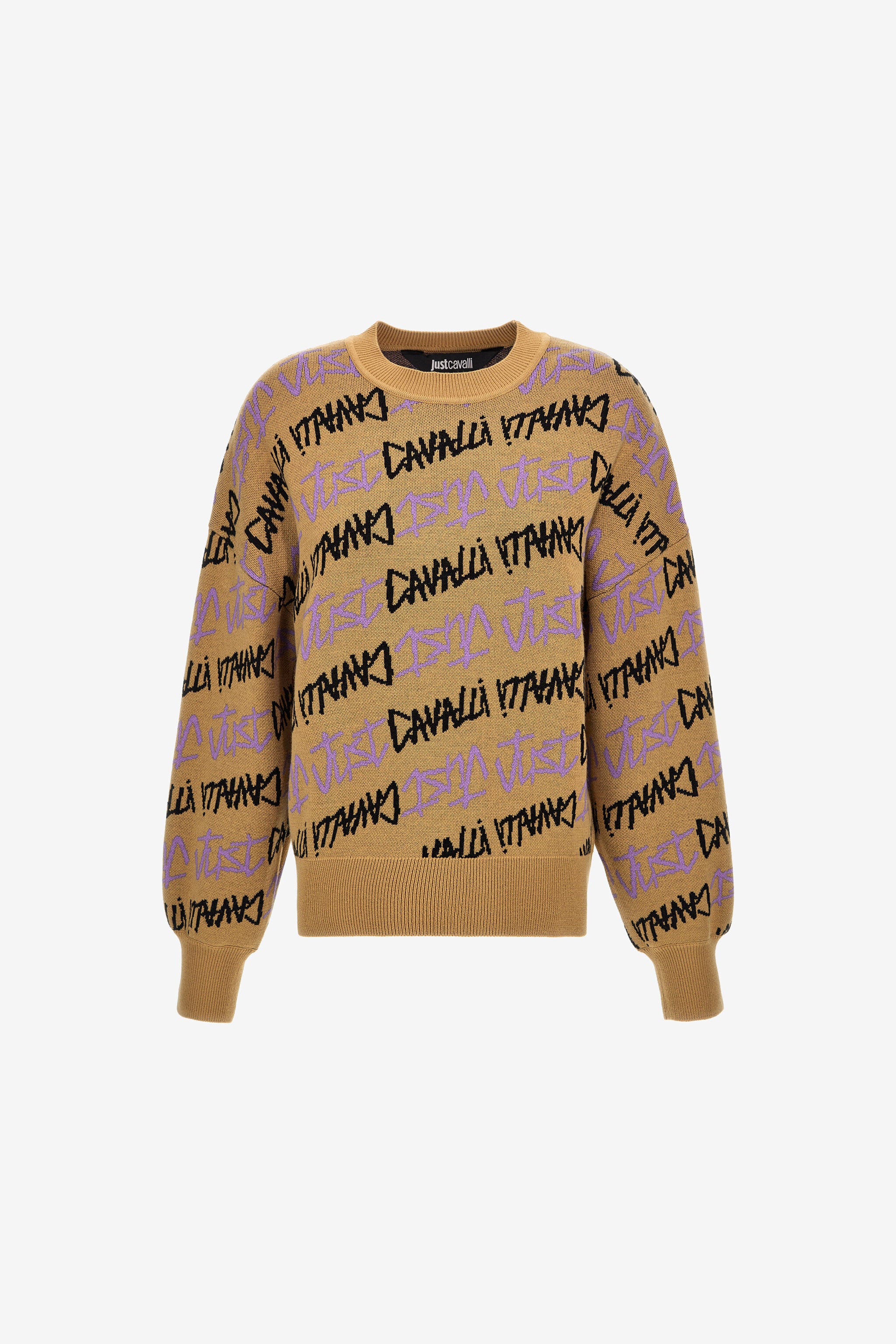JC Just Cavalli Jacquard Pullover JC Just Cavalli Jacquard Pullover Light Brown RKM658-RK352