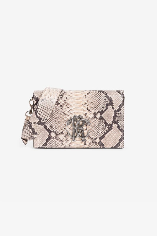 RC Snakeskin-print leather shoulder bag RC Snakeskin-print leather shoulder bag Light Brown RKB006-PZ1ON