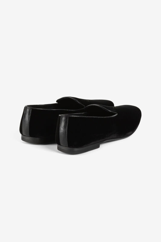 RC Loafers aus Samt mit Schlangenstickerei RC Loafers aus Samt mit Schlangenstickerei Schwarz PKS001-PZA95