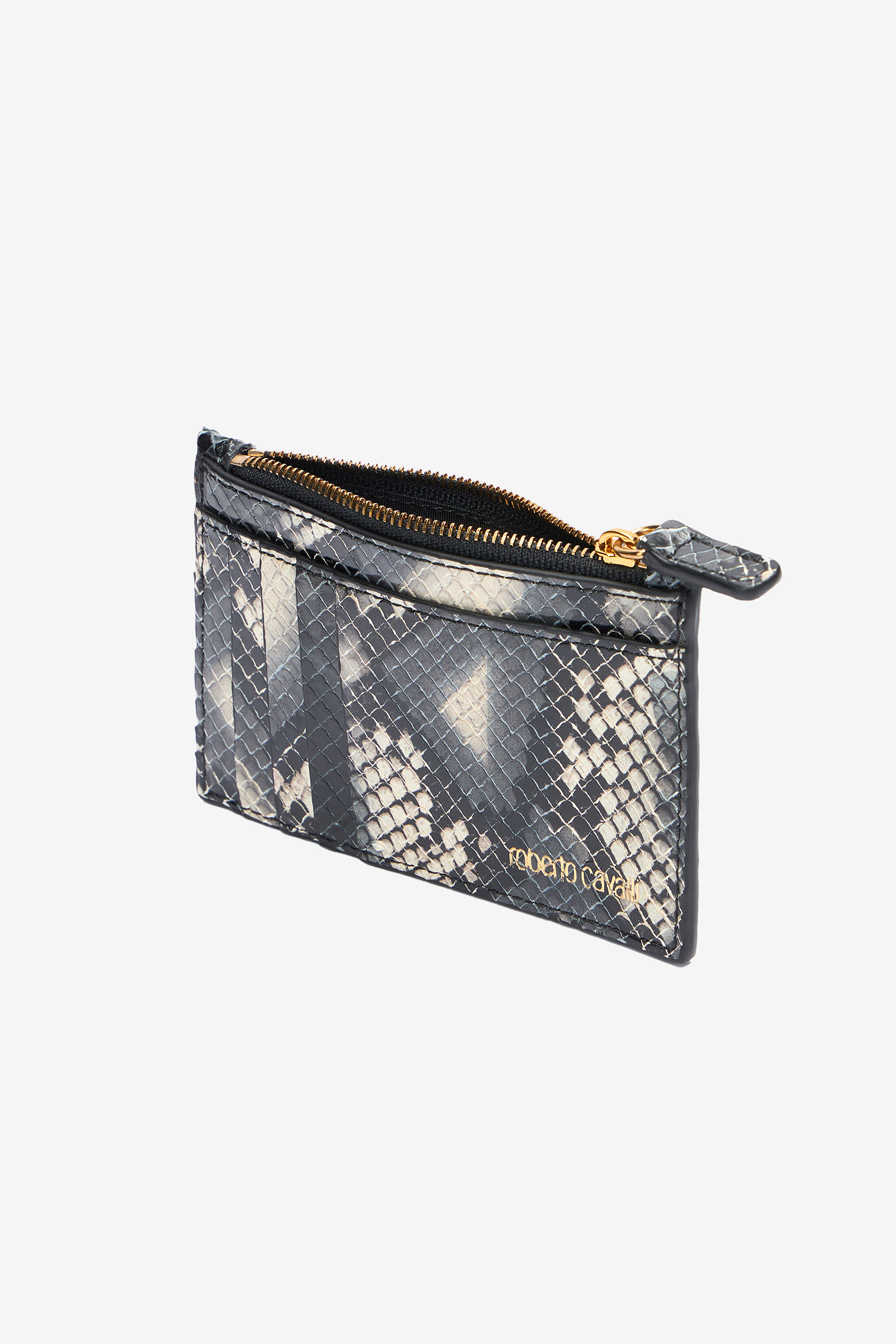 RC Printed leather cardholder with zip Black/White TKA005-PZ02S