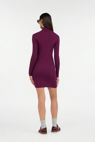JC Purple Ribbed Mini Dress With Snake Detail CILIEGIA VFT257-VF404