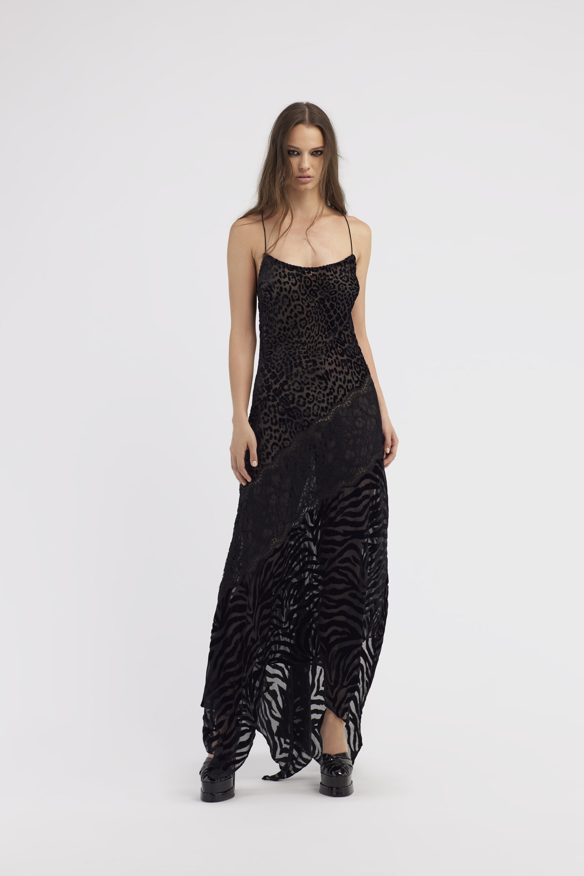 Lace slip dress in Black for Women | Roberto Cavalli®