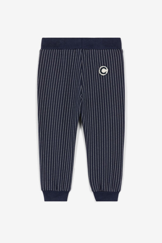 JU C Logo-Appliqué Striped Sweatpants Dark blue OJT20F-HUC77
