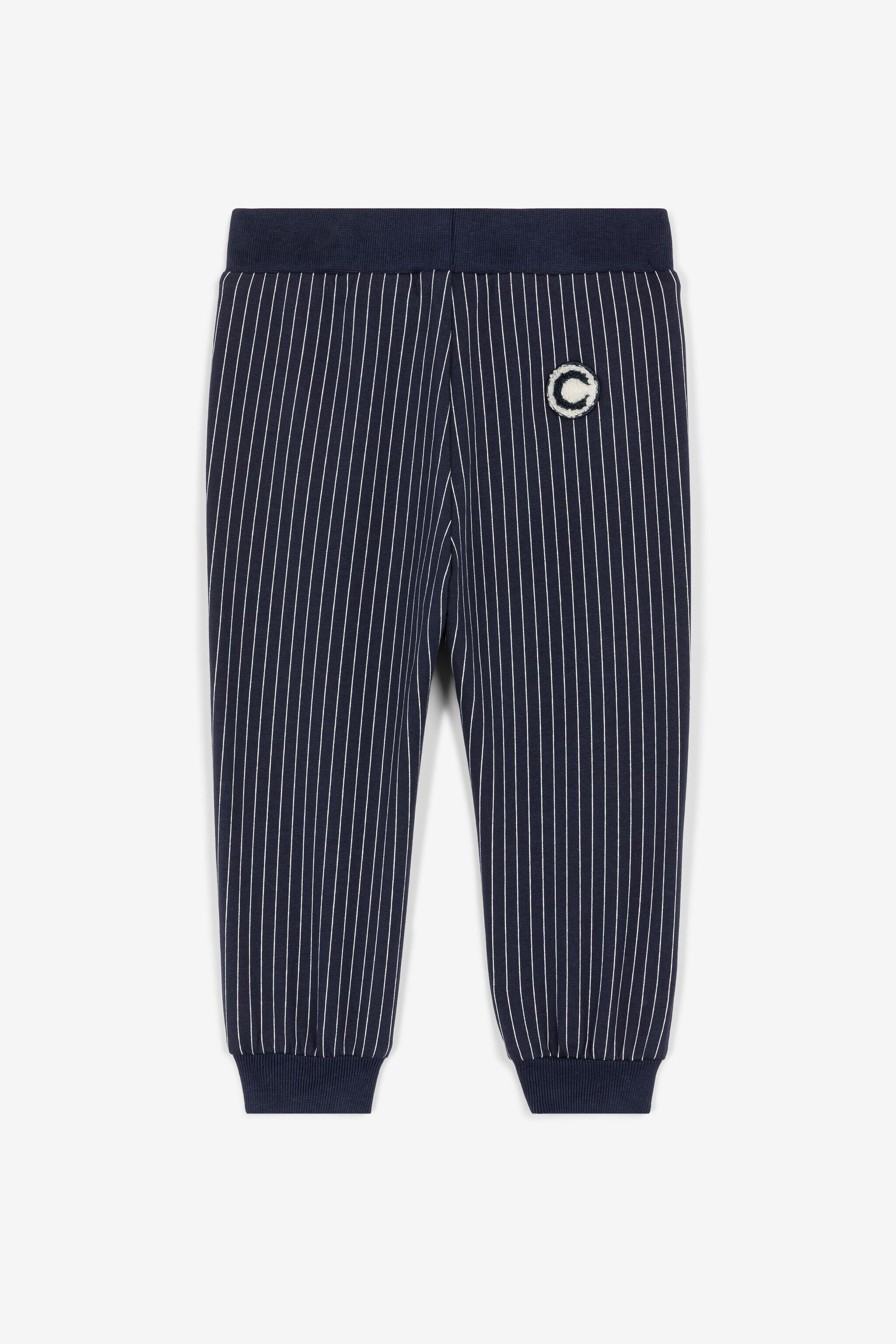 JU C Logo-Appliqué Striped Sweatpants Dark blue OJT20F-HUC77